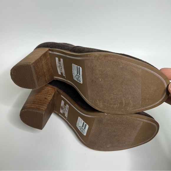 Toms Brown Suede & Fabric Rounded Lace Up Boots size 8.5 - Picture 9 of 10